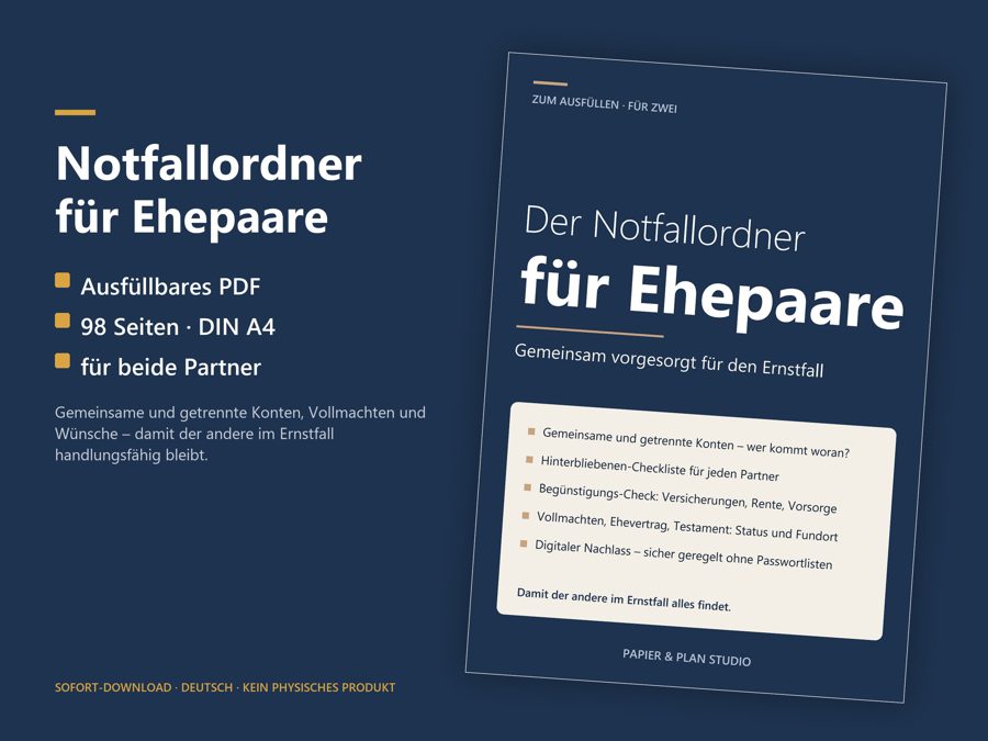 Der Notfallordner für Ehepaare – Cover